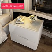 床头柜简约现代网红卧室储物收纳白色钢琴烤漆床头柜收纳床边柜子