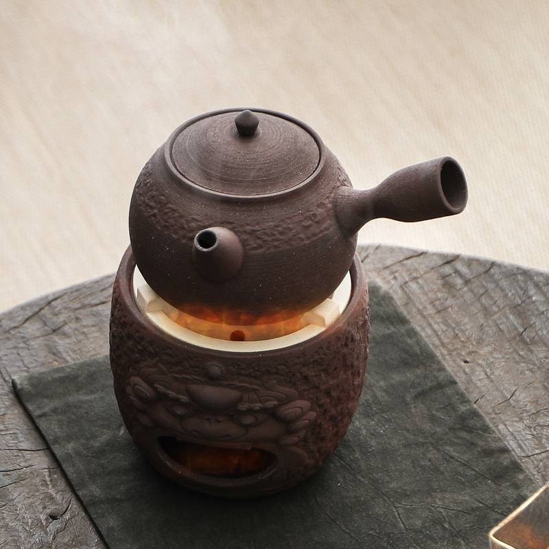 粗陶围炉炭烧炉煮茶炉酒精灯明火加热复古功夫陶瓷烧水茶壶煮茶器