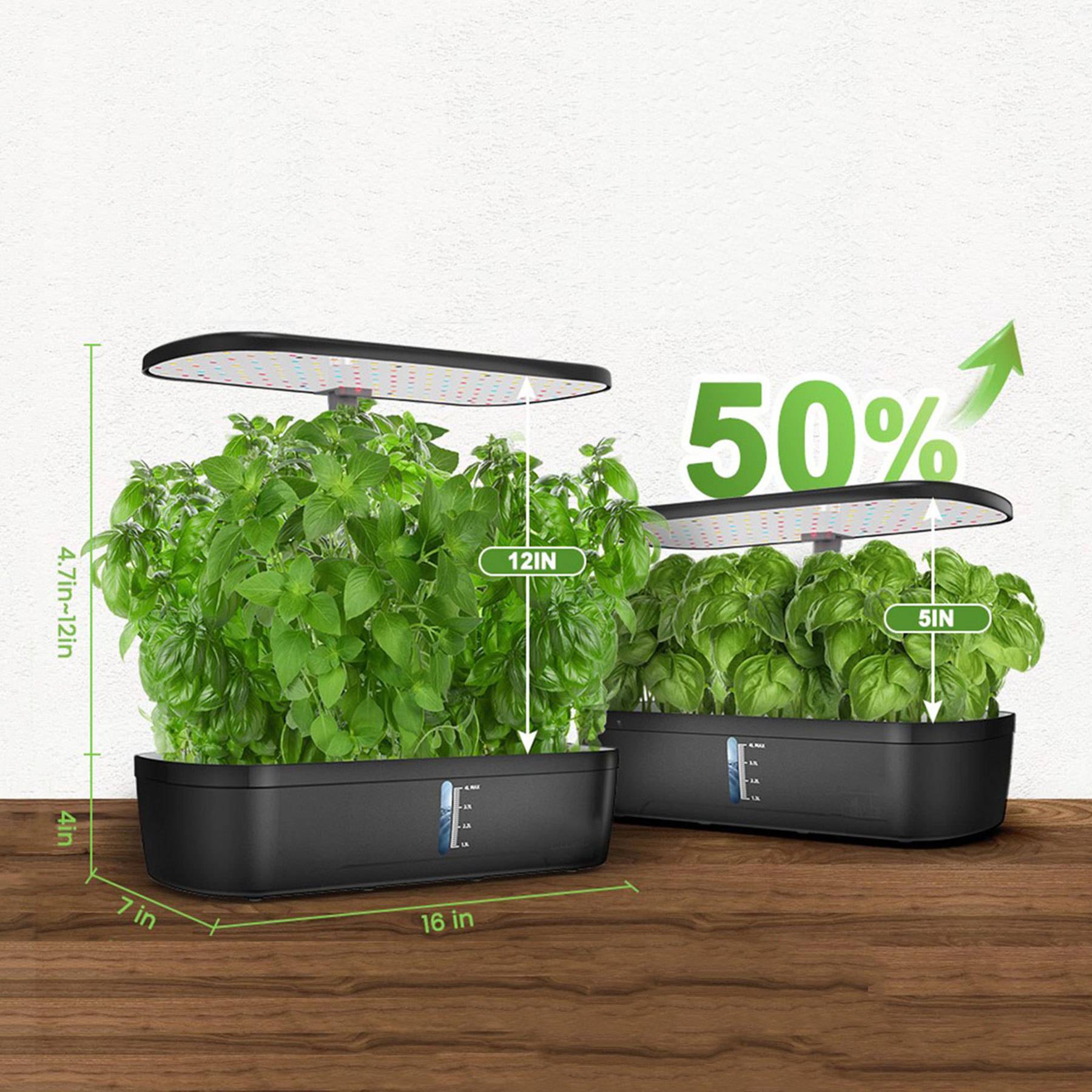 亚马逊12孔水培机 植物生长灯无土栽培植物灯 家用智能蔬菜 种植