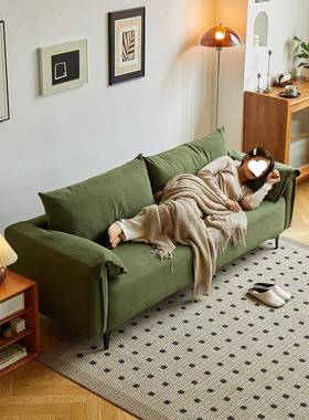 人直排民宿风沙发小户型客耳落BYSF-1朵布艺灯芯绒日式皮三人双Q