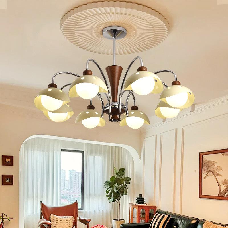 法式复古卧室书房灯温馨氛围感蘑菇灯饰2025新款灯具中古客厅吊灯