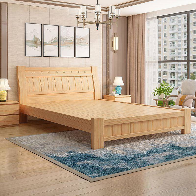 全实木床现代简约1.8米松木双人床1.5米经济型出租房1米单人床