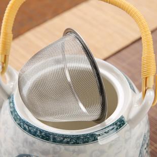 老式泡茶壶陶瓷壶大容量家用提梁壶饭店餐厅商用凉水壶过滤茶之满