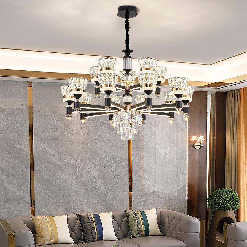 轻奢吊灯后现代水晶吊灯欧式客厅灯2025新款大气别墅餐厅灯具家用
