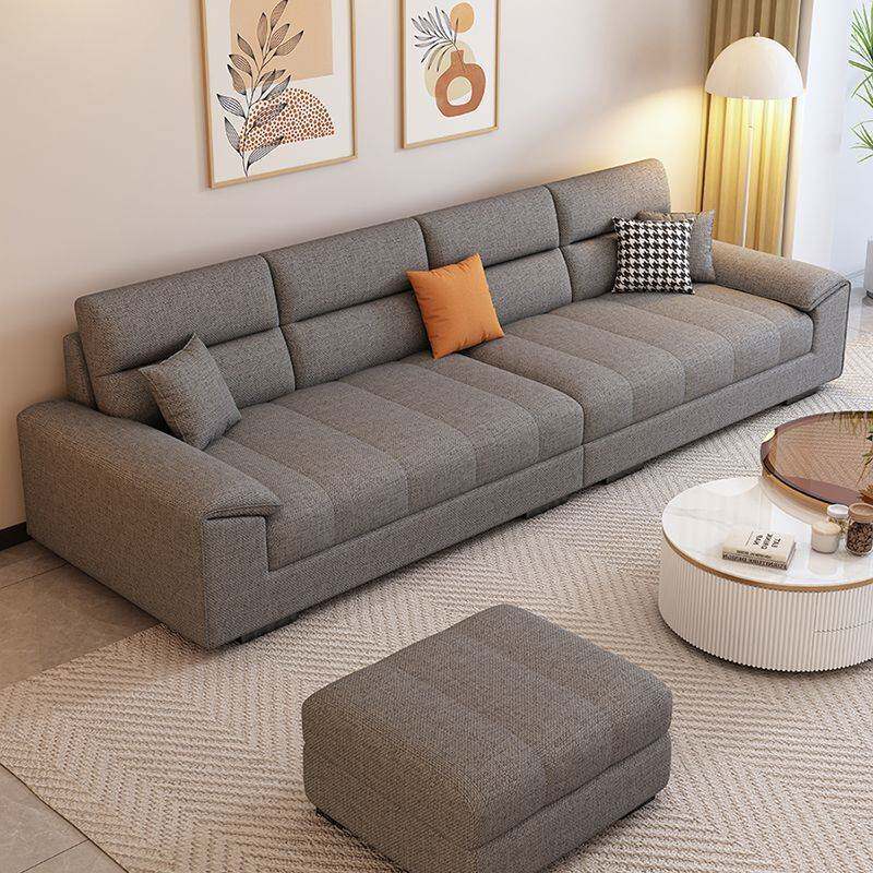 简约沙发棉麻现代客厅小户型直排奶油风现货三人四人位布艺沙发