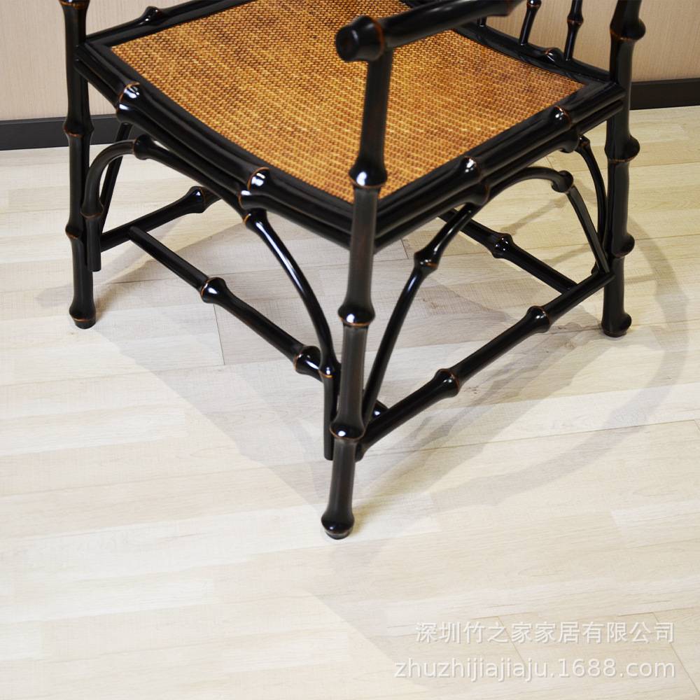 跨境筇竹圈椅式家具扶手椅中式椅靠茶具背客椅轻奢风竹制新中式