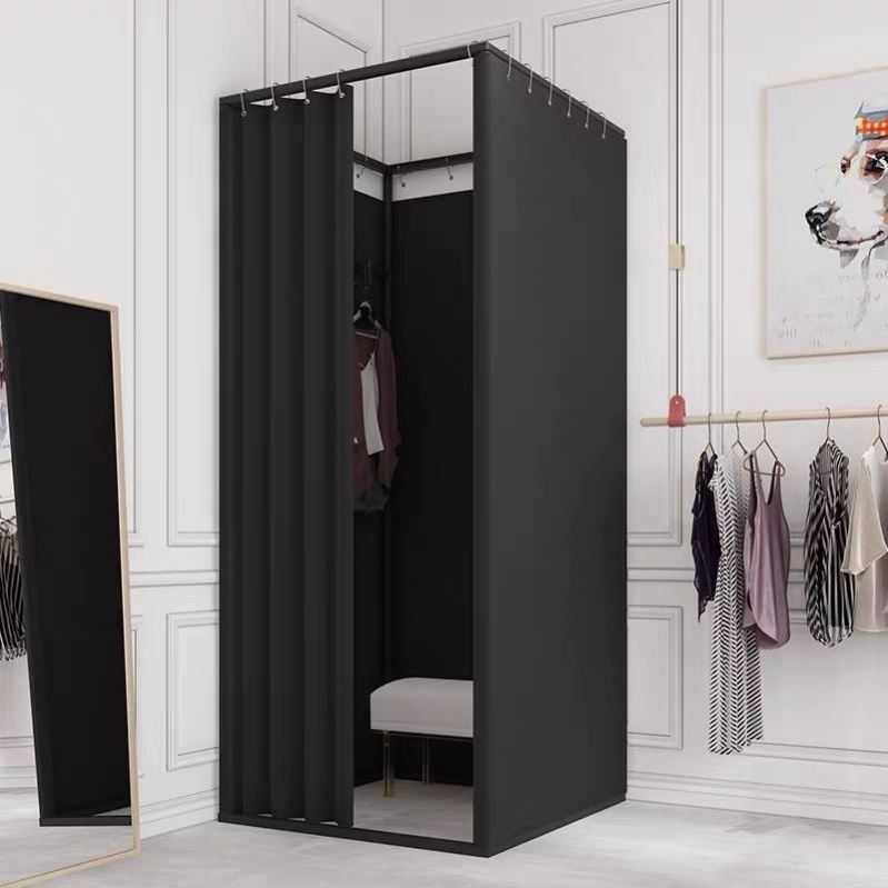 简易试衣间门帘便携更衣室可移动试衣间轨道临时活动换衣间展示架
