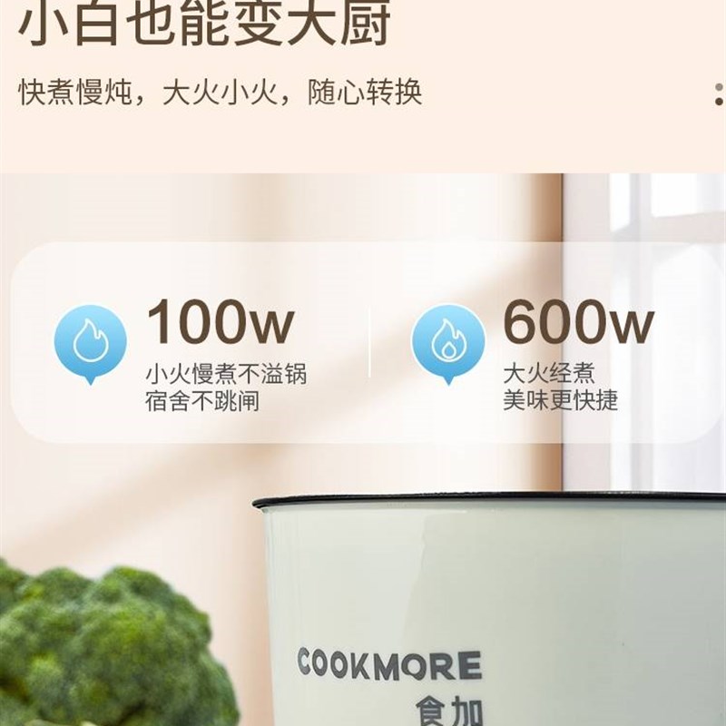 电煮锅多功能家用宿舍学生泡面炒菜煎蛋蒸笼一体锅小功率单人火锅