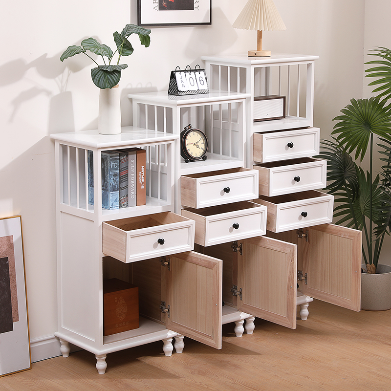 实木收纳柜客厅靠墙置物架抽屉式储物柜卧室卫生间缝隙窄柜子迷你