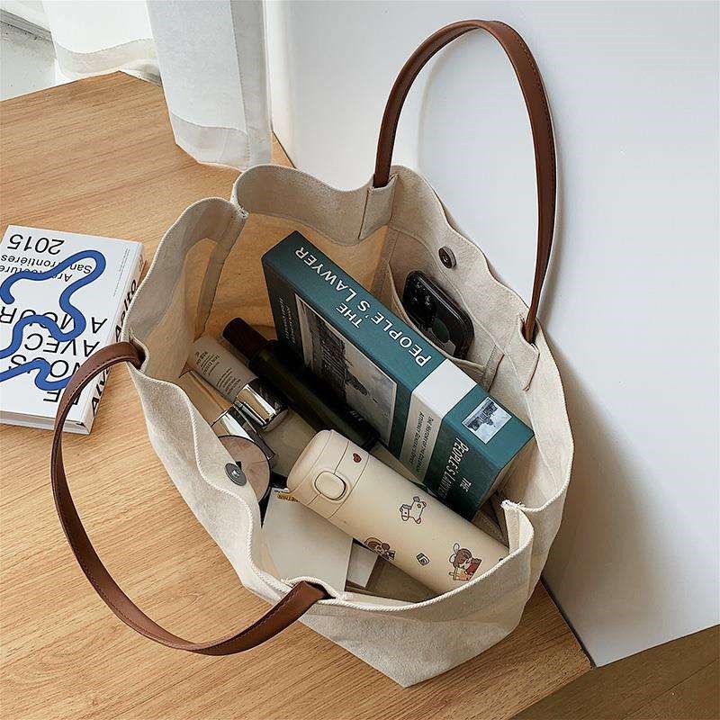 帆布包定做单肩大容量广告宣传环保购物袋diy纯色帆布袋可印制log