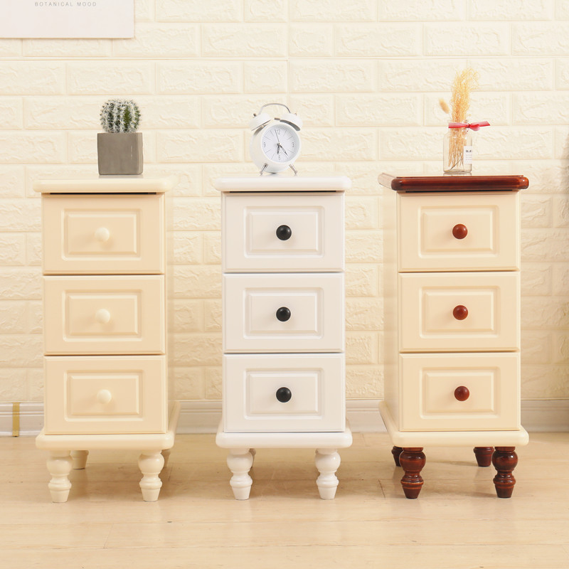 欧式实木床头柜小型超窄20-25cm宽卧室迷你床边柜夹缝收纳小柜子
