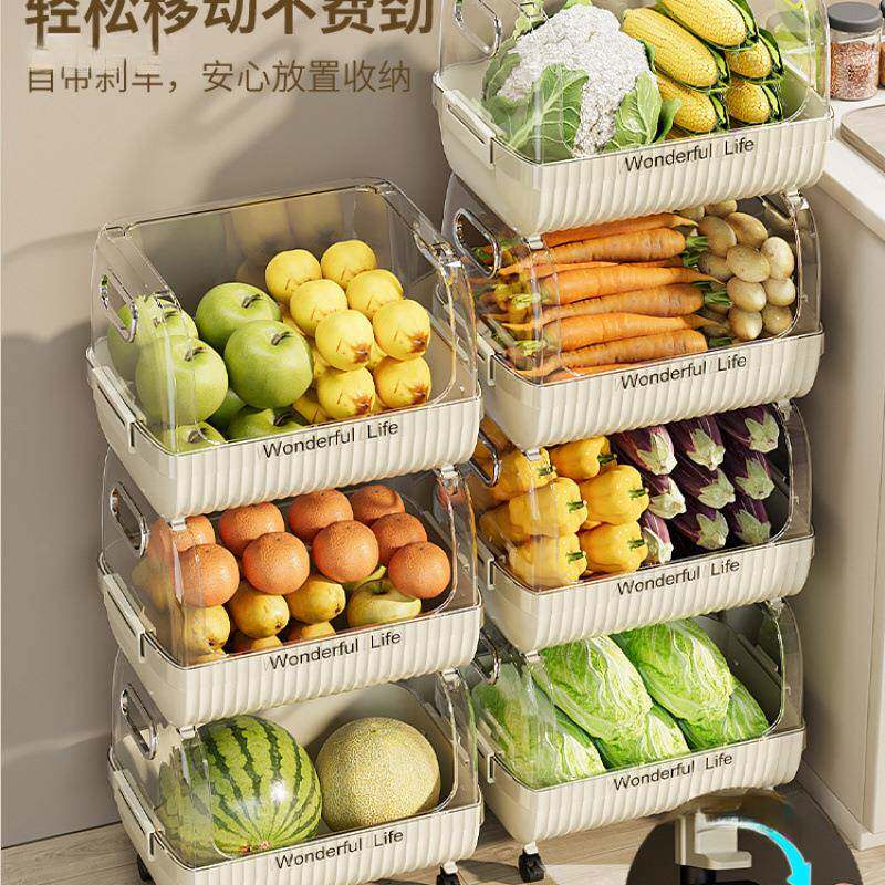 推车置物架厨小房收纳家菜落地储物架用可移动调料罐蔬菜水果ZY16