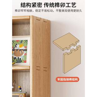 全实木松木儿童架TBN置书物柜架落地读区玩具收纳家用防尘带门书