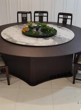 店餐厢桌酒电动大圆桌岩板转盘饭店厅包TSA1餐5人20人定制2米3米