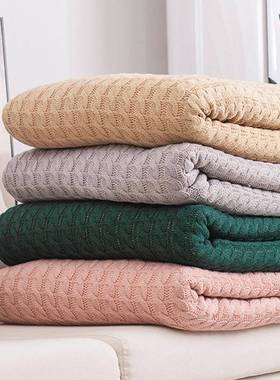 厚加绒花纹针织毯冬季麻暖加简约现代毛毯休闲毯客厅百搭沙23TZ10