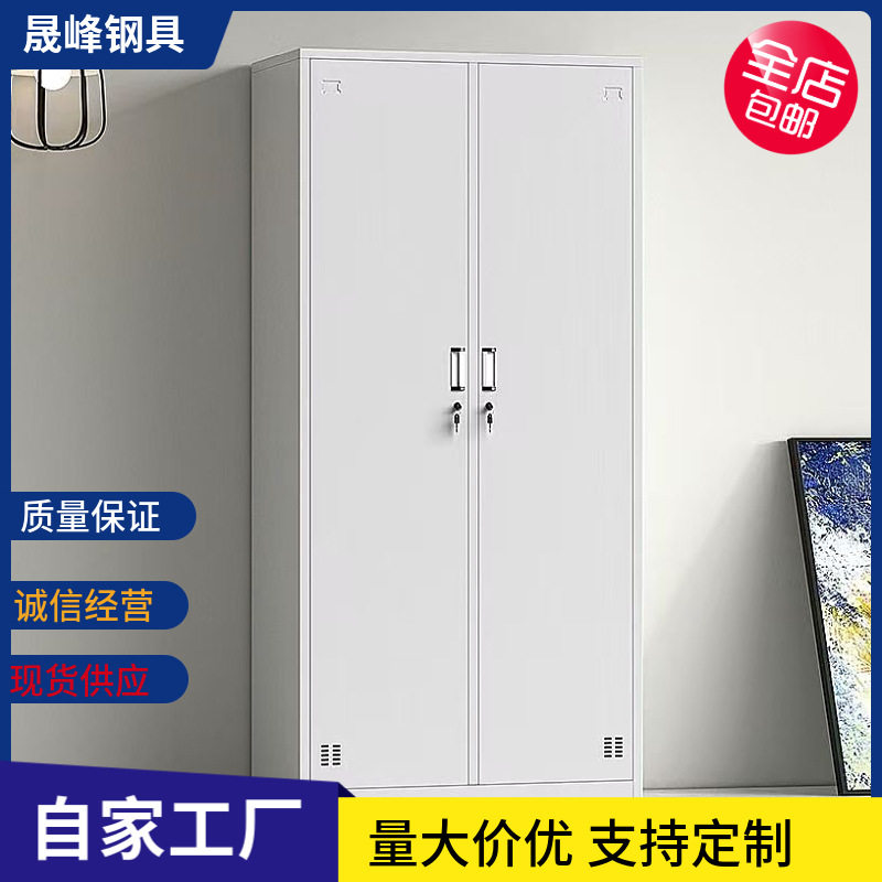 钢制更衣柜铁皮柜员工宿舍二门带锁收纳储物柜浴室换衣柜文件柜