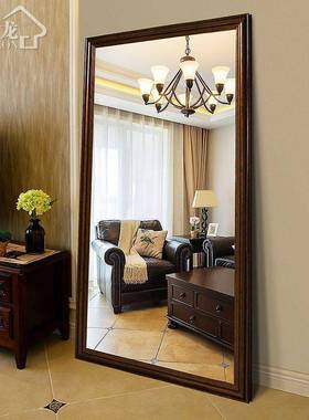 欧怀式全ZGR身挂墙中穿衣镜古典落地镜服装店式旧试镜衣镜现代美