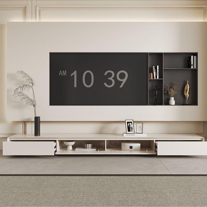 Yl奶油落地x-012电视a柜风茶几组客合现代简约厅家用岩板轻奢烤漆