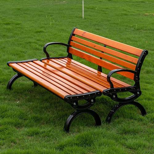 公园椅户外长椅椅院靠背休闲座防腐木2601实木塑木长条凳子坐庭铸之满