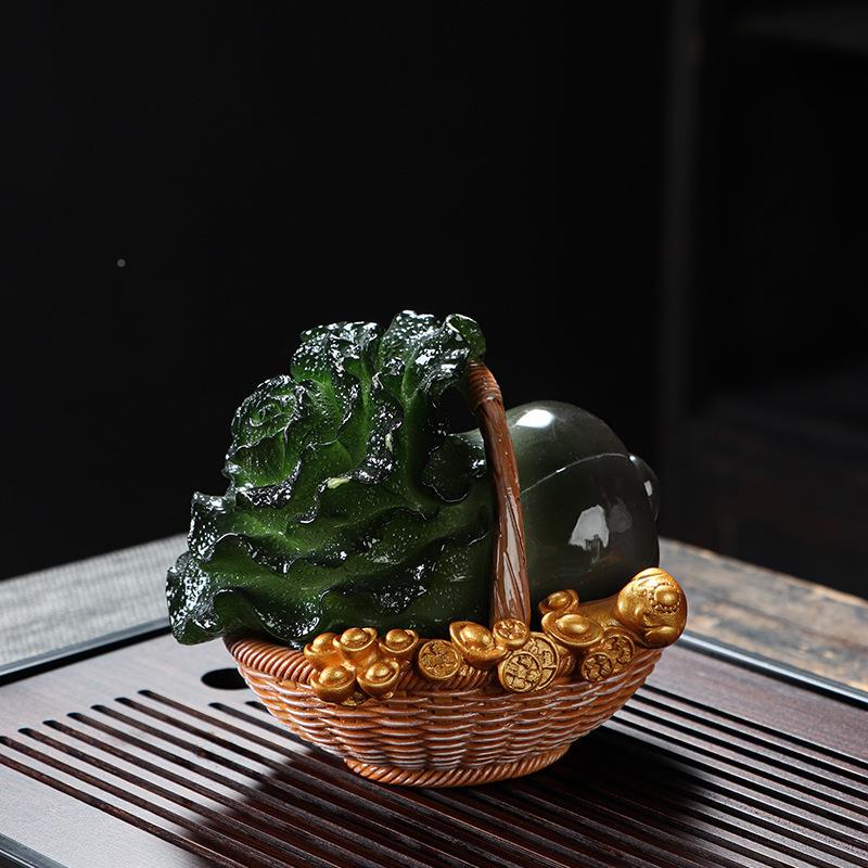 招道财茶品宠SDE变色可养白菜摆件茶桌百财茶玩创性意茶配件精个
