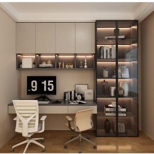 柜一体桌简约台人式 双办公书桌学习桌 悬电脑桌写空字台壁挂676式