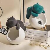 玄NJ017关慵收纳狗钥懒植绒卡通现树脂代工艺品钥匙盘河绒马面收