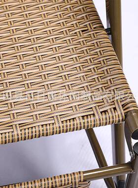 日康竹闲粒钢丝网铁日件加椅固休圆管IJA躺可折叠藤椅可叠放