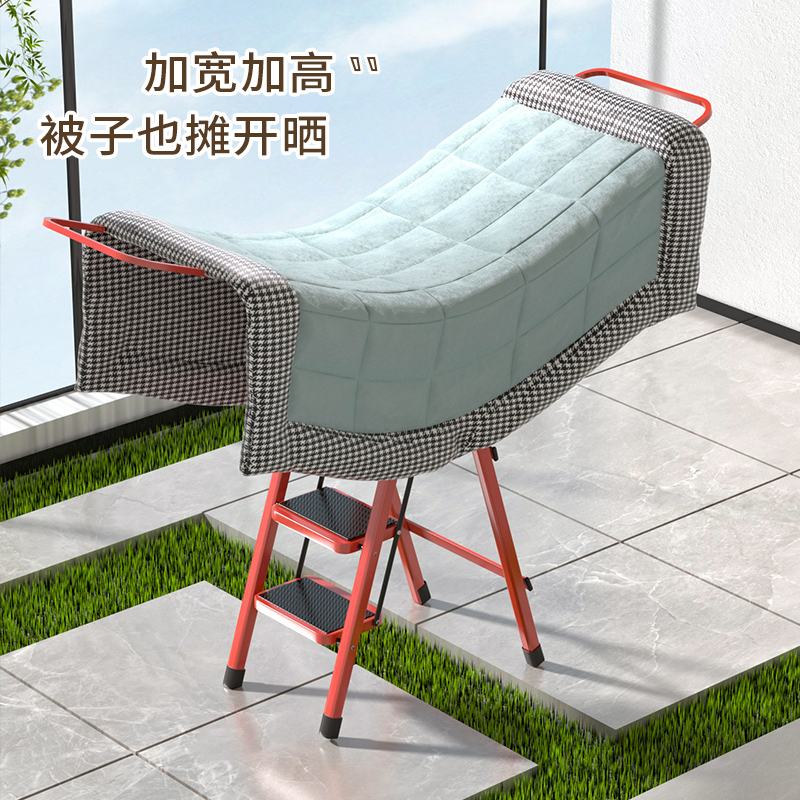 梯子晾衣架家用伸缩可折叠t人字梯多功能室内阳台晾衣架置地晒被