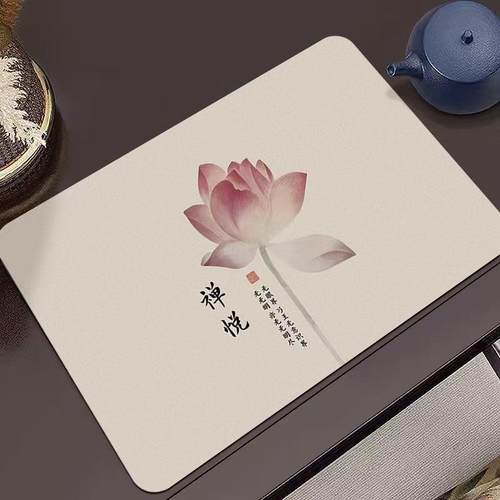 新中式禅意一人茶席小尺寸中国风硅藻泥吸水茶台垫布桌旗茶杯垫子