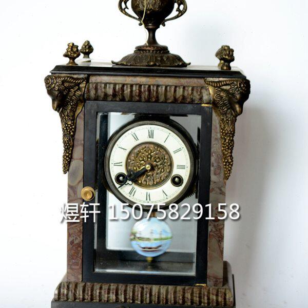 钟表欧式古典铸铜理石钟表|理石钟机械复古四明家居装饰仿古董钟