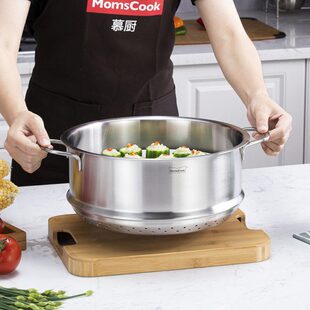 慕厨蒸笼加高加深304不锈钢家用蒸格蒸屉汤锅蒸锅配件28/30/32cm