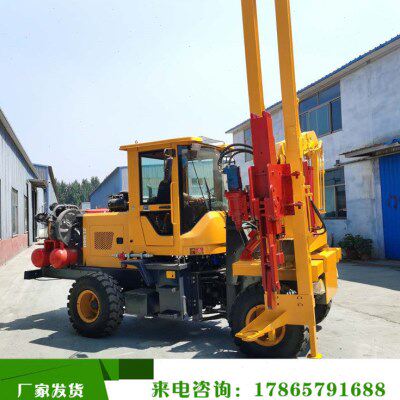 公路防撞护栏拔桩机 高速公路打桩拔桩钻孔一体机 波形立柱打桩机