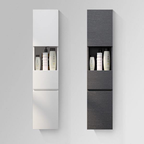 北欧实木免漆浴室边柜侧柜壁柜挂墙式卫生间置物架收纳柜现代简约