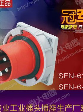 上丰防水工业插头座器具暗装直式插头 5芯63A  SFN-6352
