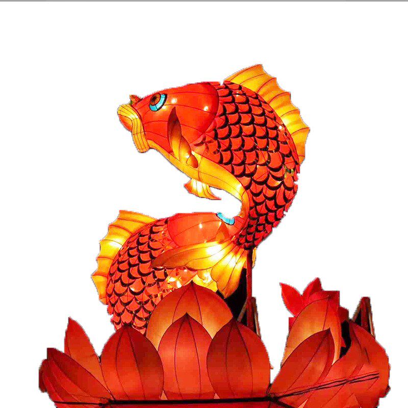 户外大型节日中秋花灯造型国庆花灯锦鲤鱼灯笼发光鱼春节灯会工厂