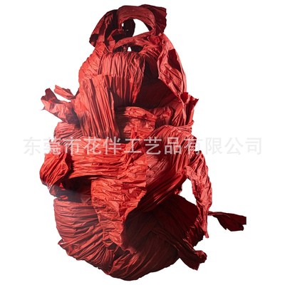 巨型褶皱纸花橱窗背景布置装饰商场美陈大型飘带艺术装置打卡道具