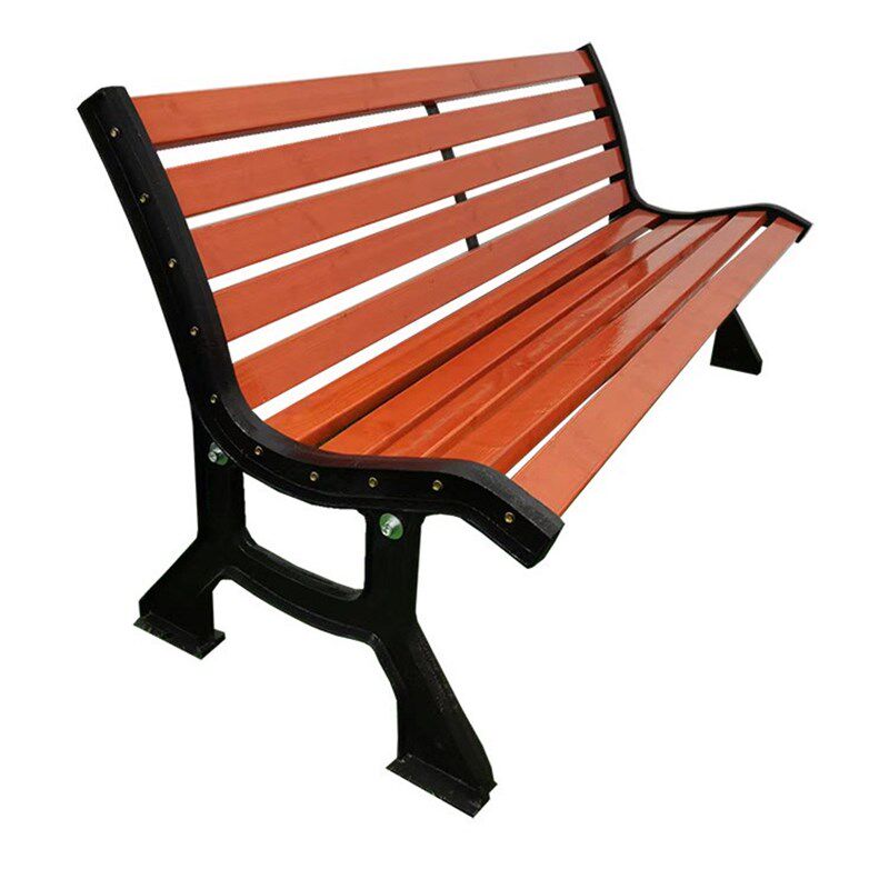 森亿智合户外椅公园长椅公共休闲防腐木塑木庭院简约大气靠背座椅