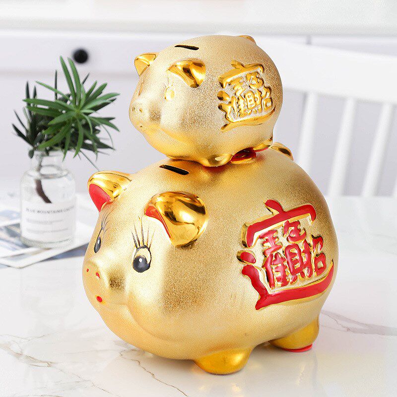 陶瓷金猪储钱罐大号存钱罐活动礼品开业家居摆件