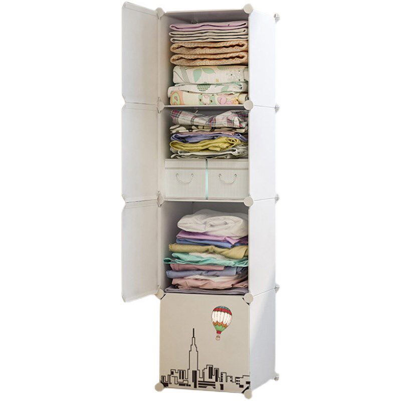 K8衣柜出租房用简易收纳贴纸儿童简约现代小型实木橱布挂式卧