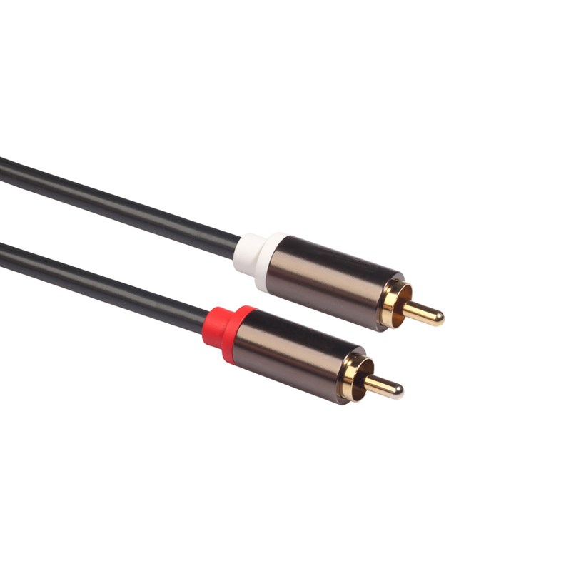 锌合金 双6.35转2RCA 双6.5转双莲花头 RCA转6.35调音台音频线