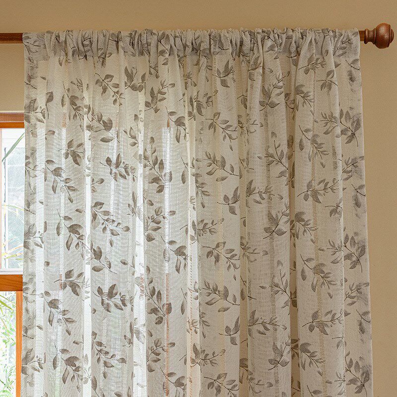 法式窗帘纱帘复古文艺小清新田园风窗纱飘窗阳台客厅高端白纱