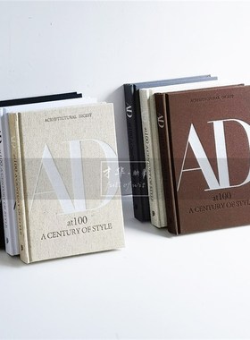 布面质感AD艺术装饰真书样板间z售楼处侘寂风黑白英文软装饰品摆