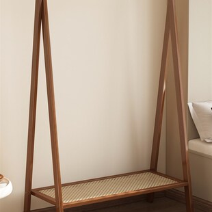 衣架卧室落地式储n衣架简易储衣架实木衣架室内入口门挂衣架