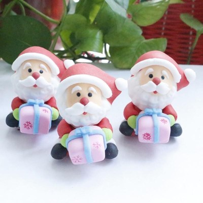 圣诞糖人糖公仔抱礼物包圣诞老人圣诞节蛋糕装饰摆件翻糖公仔糖人