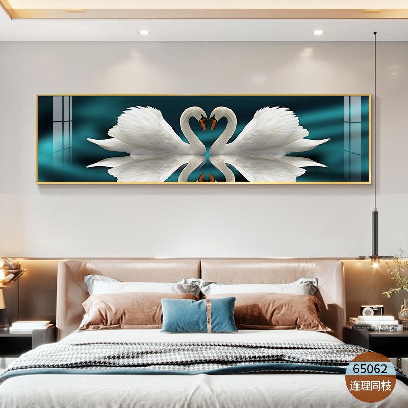执子之手卧室装饰画现代简约主卧房间背景墙挂画酒店样板间床头画
