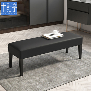 现代简约床尾凳卧室入户试换鞋凳长条凳脚踏门口长凳服装店皮凳子