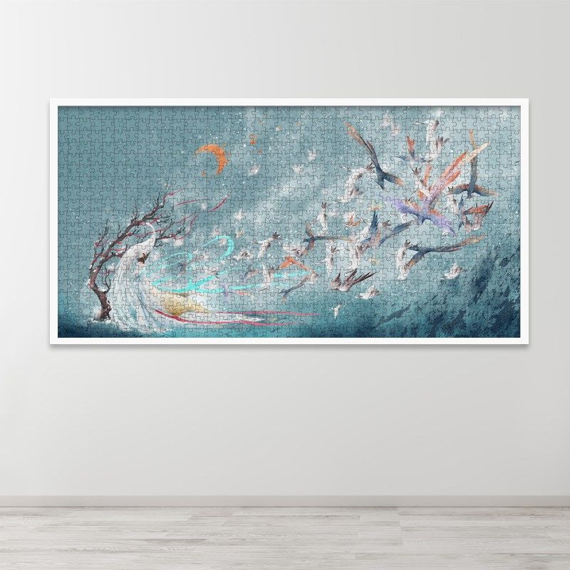 实木相框木质拼图专用框架裱框简约画ins挂墙1000片现代风国潮800,玩具/童车/益智/积木/模型,拼图/拼板,淘宝优惠券,粉丝福利购,淘宝优惠卷