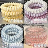 高品质葡萄椰椰波点电话线发圈清新百搭高弹力耐用无痕发绳女扎头