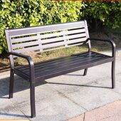 娇妻贵子公园椅户外长椅广场室外休闲椅子靠背长凳子全铝长条座椅