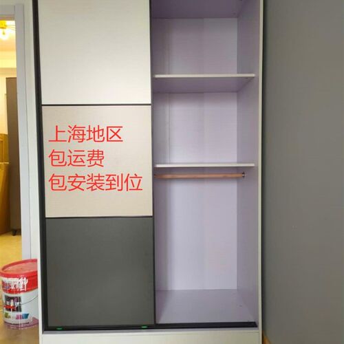 新款板式a移门衣柜两门移门衣橱三色款出租房衣柜小户型储物移门